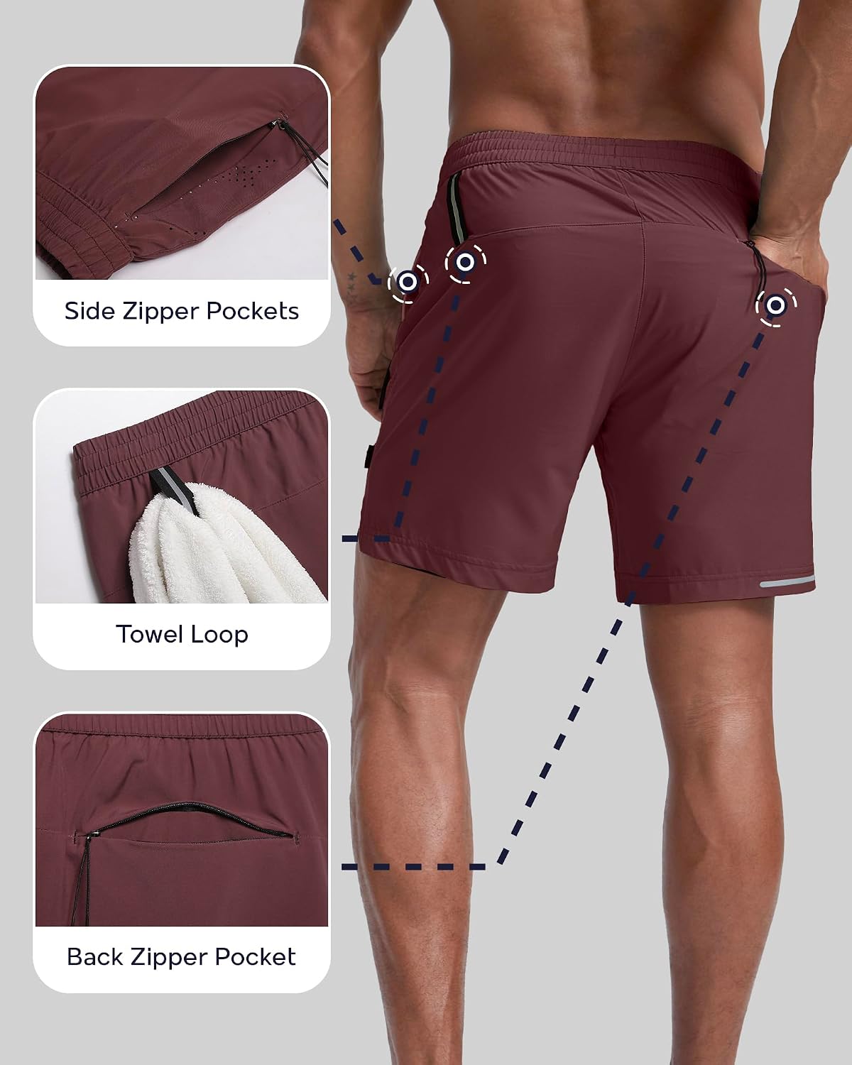 Men's Athletic Running Shorts with Liner Ultra Lightweight Workout Shorts 5"/ 7"