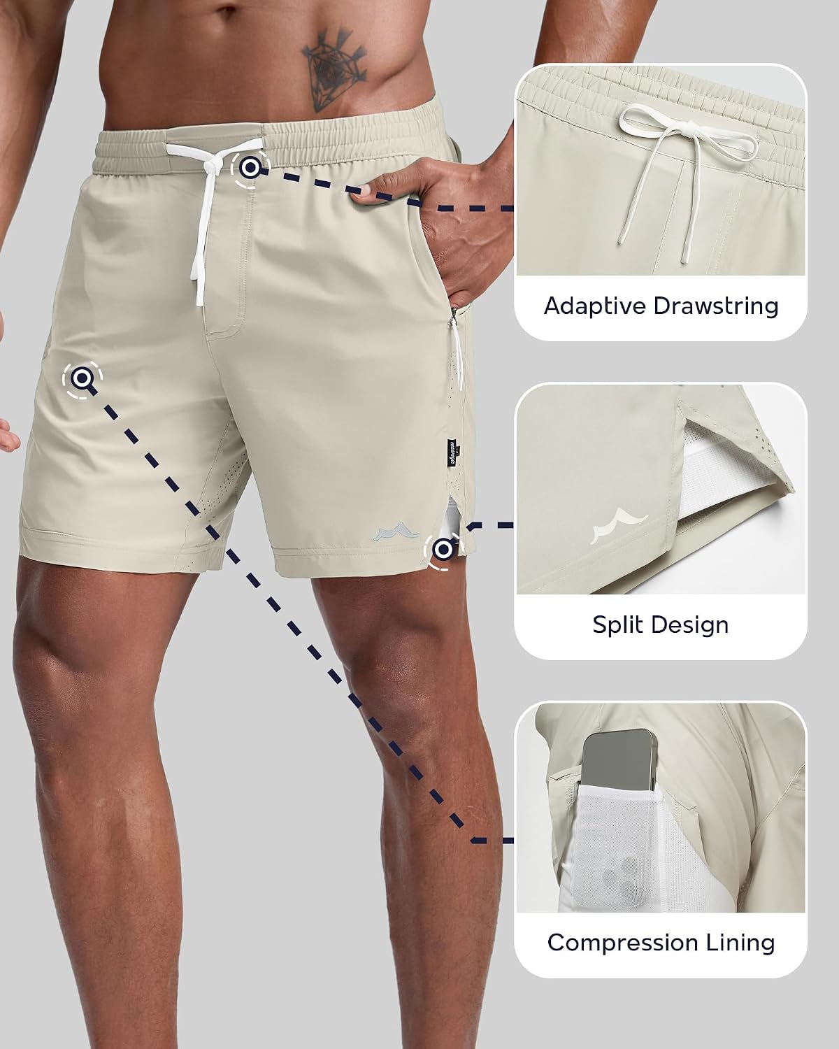 Men's Athletic Running Shorts with Liner Ultra Lightweight Workout Shorts 5"/ 7"