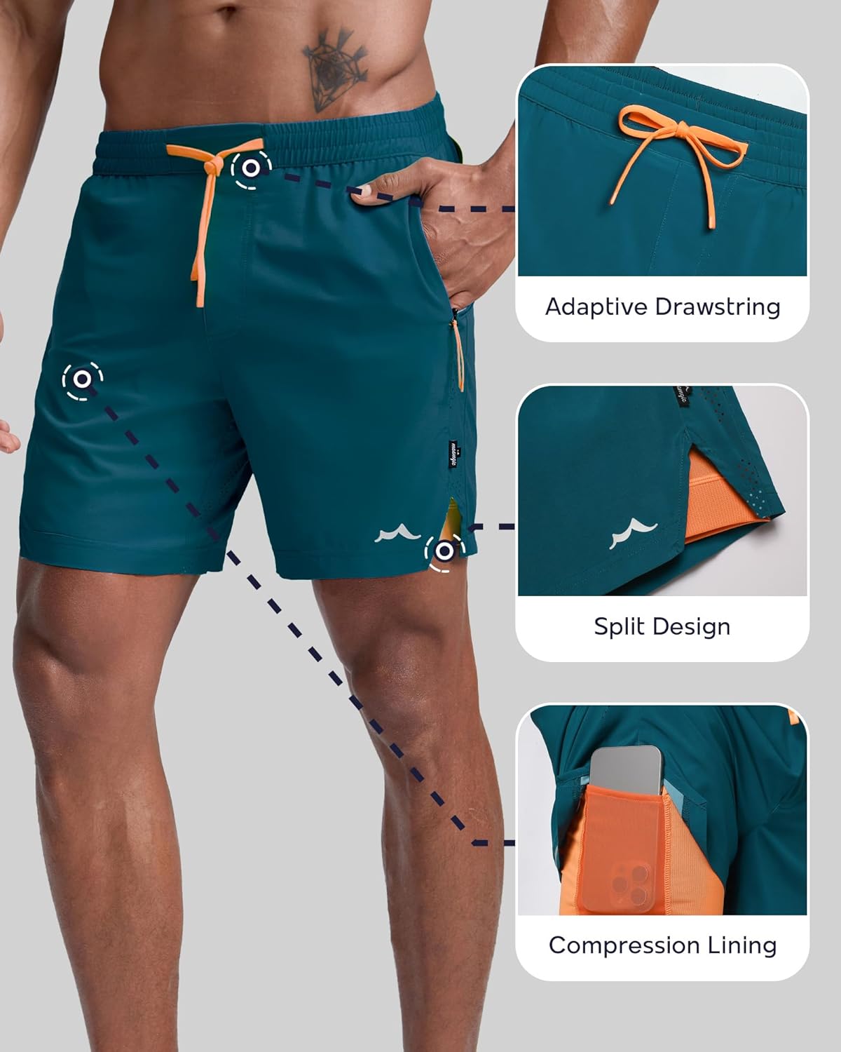 Men's Athletic Running Shorts with Liner Ultra Lightweight Workout Shorts 5"/ 7"
