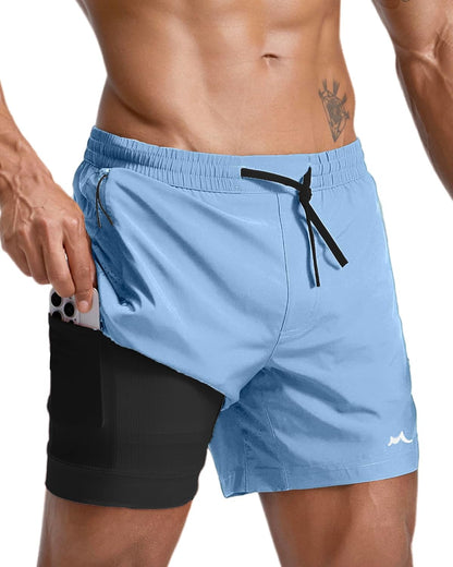 Men's Athletic Running Shorts with Liner Ultra Lightweight Workout Shorts 5"/ 7"