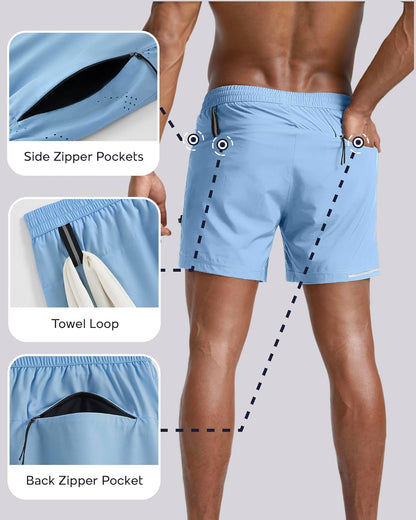 Men's Athletic Running Shorts with Liner Ultra Lightweight Workout Shorts 5"/ 7"