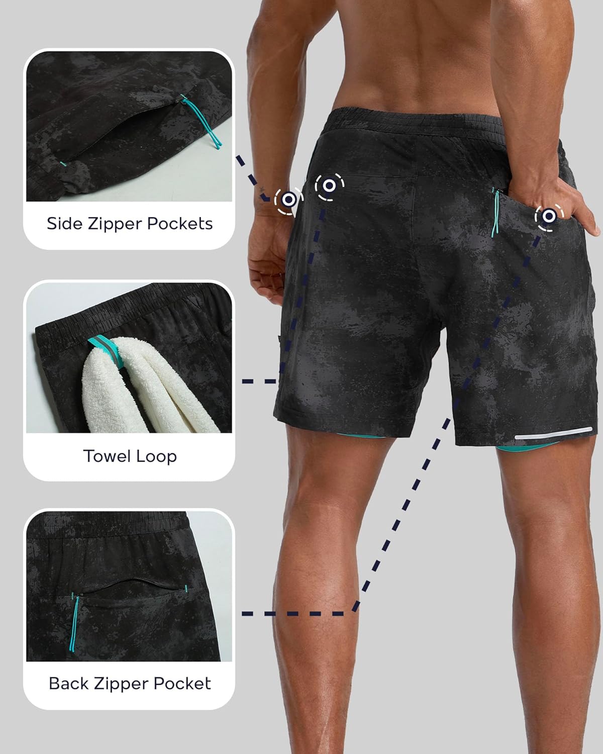 Men's Athletic Running Shorts with Liner Ultra Lightweight Workout Shorts 5"/ 7"
