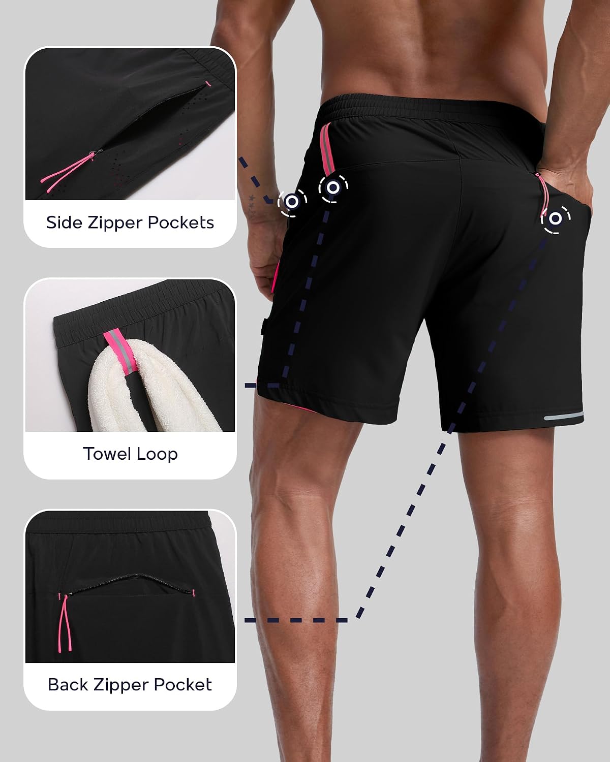 Men's Athletic Running Shorts with Liner Ultra Lightweight Workout Shorts 5"/ 7"