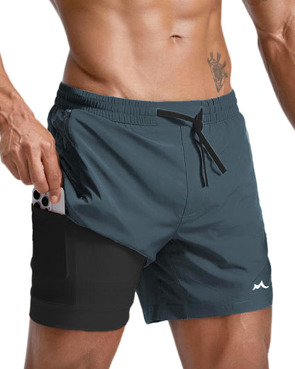 Men's Athletic Running Shorts with Liner Ultra Lightweight Workout Shorts 5"/ 7"