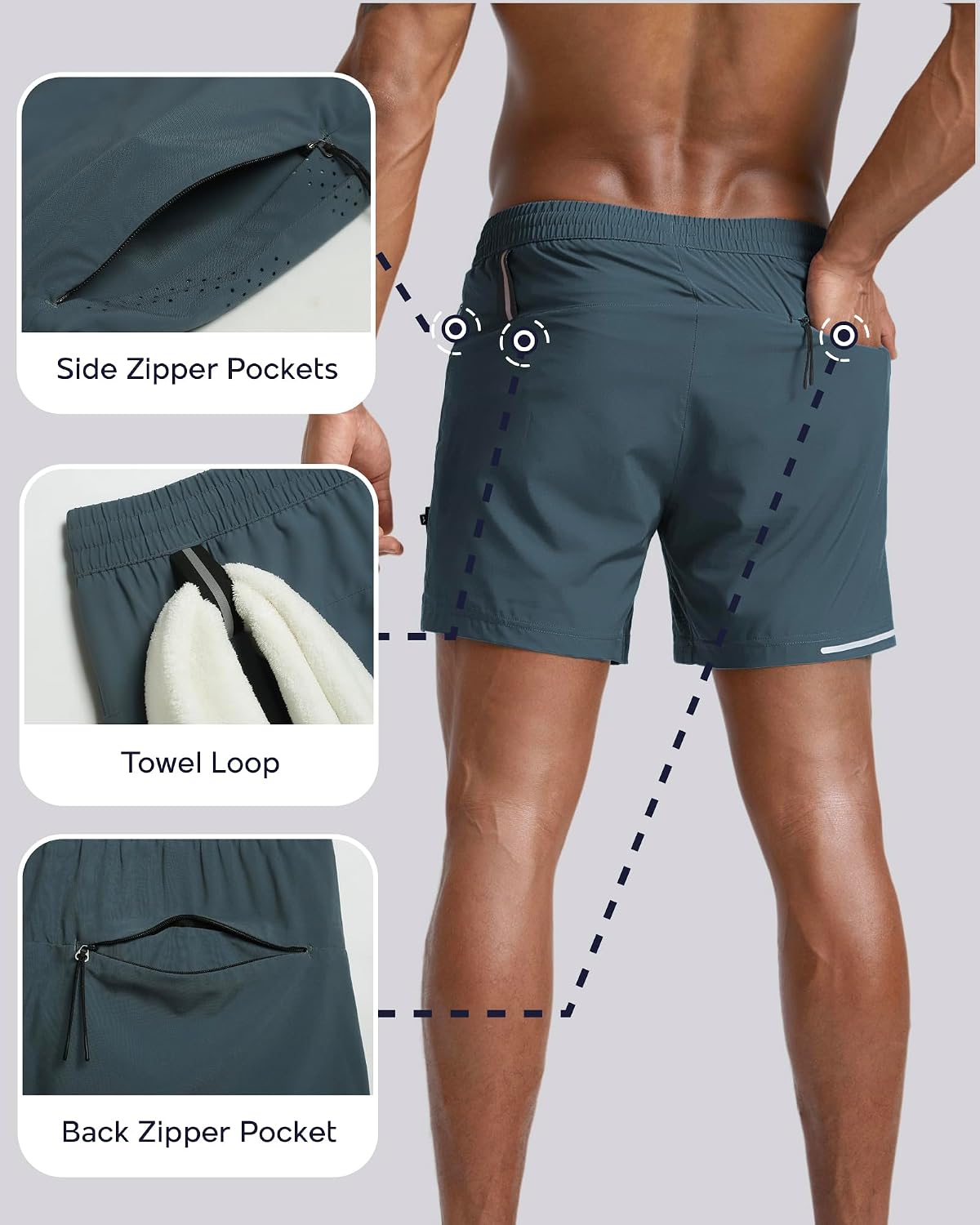 Men's Athletic Running Shorts with Liner Ultra Lightweight Workout Shorts 5"/ 7"