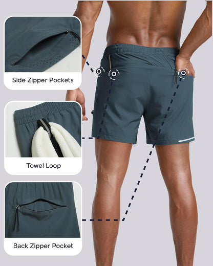 Men's Athletic Running Shorts with Liner Ultra Lightweight Workout Shorts 5"/ 7"