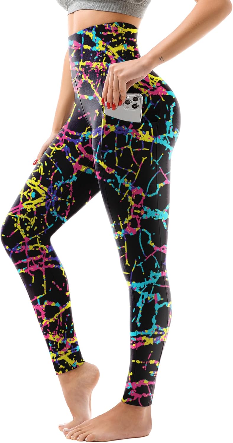 High Waisted Leggings with Pockets Women, Full Length Capri Buttery Soft Stretchy Yoga Pants