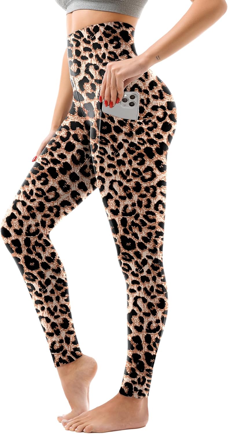 High Waisted Leggings with Pockets Women, Full Length Capri Buttery Soft Stretchy Yoga Pants