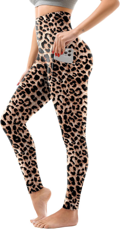 High Waisted Leggings with Pockets Women, Full Length Capri Buttery Soft Stretchy Yoga Pants