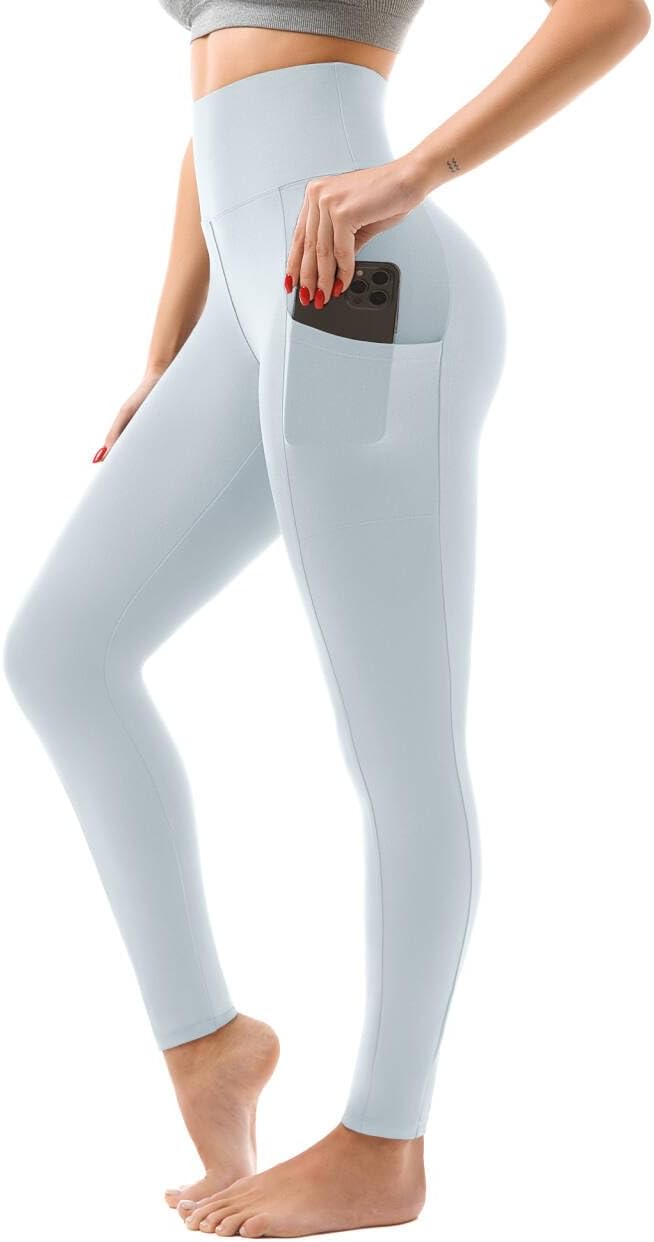 High Waisted Leggings with Pockets Women, Full Length Capri Buttery Soft Stretchy Yoga Pants