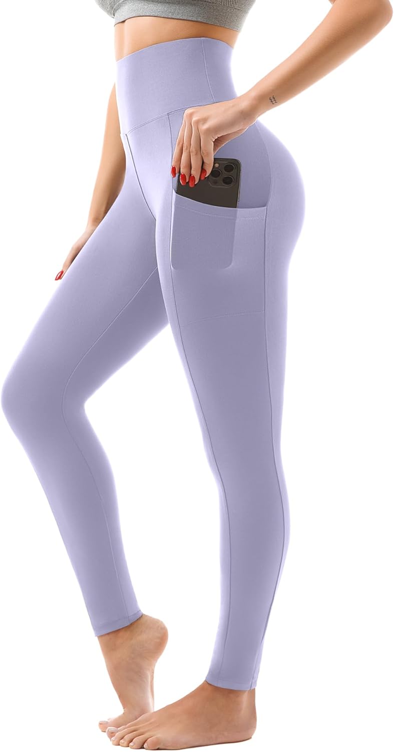 High Waisted Leggings with Pockets Women, Full Length Capri Buttery Soft Stretchy Yoga Pants