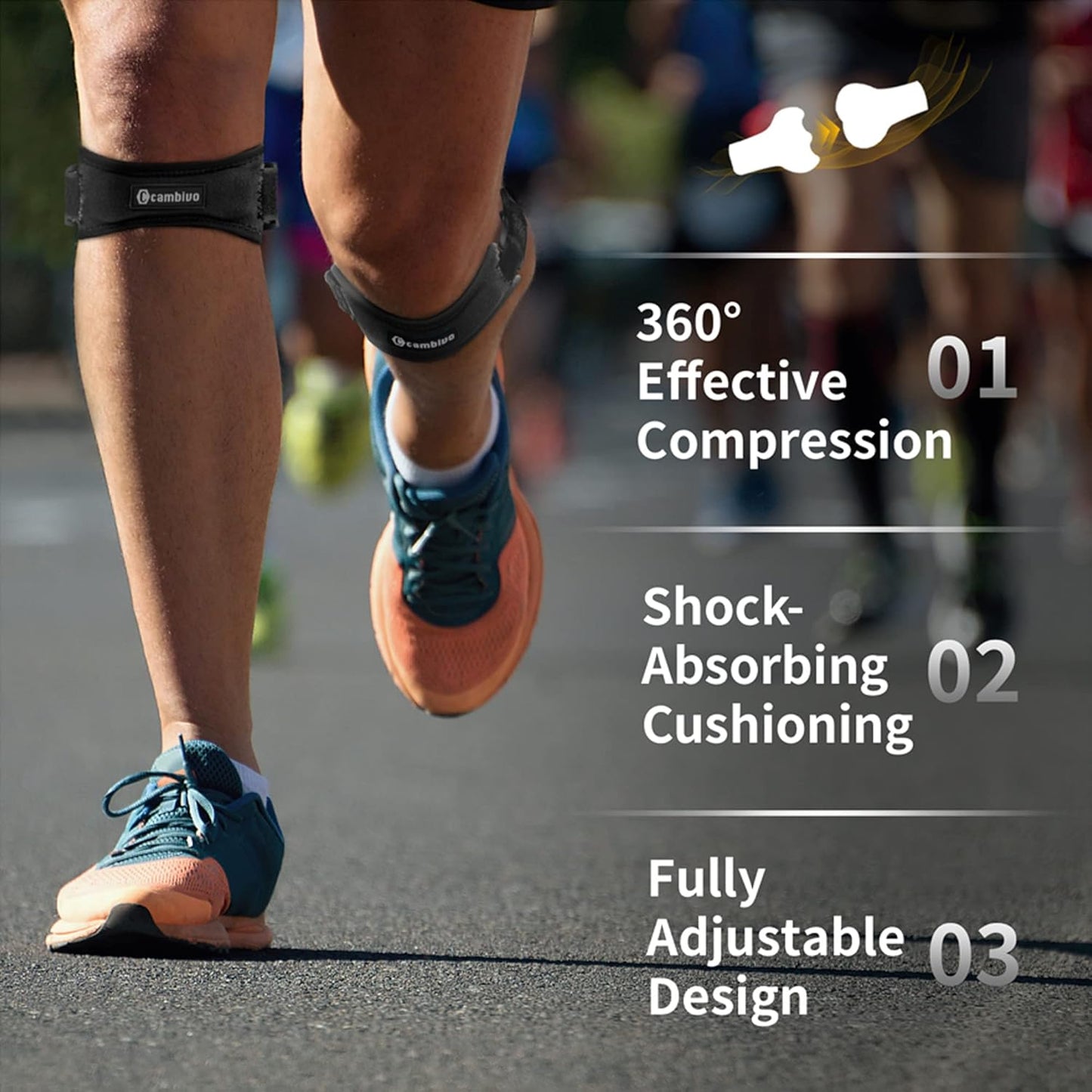 2 Pack Patella Tendon Knee Straps, Knee Brace for Women & Men with Extra Straps, Patella Bands for Pain Relief, Osgood Schlatter, Jumper’s Knee, Tendonitis, Running, Basketball, Volleyball