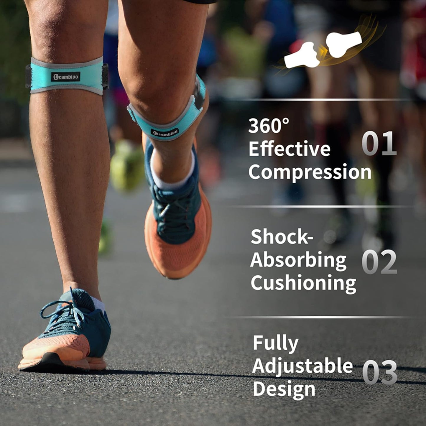 2 Pack Patella Tendon Knee Straps, Knee Brace for Women & Men with Extra Straps, Patella Bands for Pain Relief, Osgood Schlatter, Jumper’s Knee, Tendonitis, Running, Basketball, Volleyball