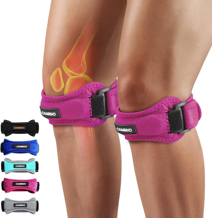 2 Pack Patella Tendon Knee Straps, Knee Brace for Women & Men with Extra Straps, Patella Bands for Pain Relief, Osgood Schlatter, Jumper’s Knee, Tendonitis, Running, Basketball, Volleyball