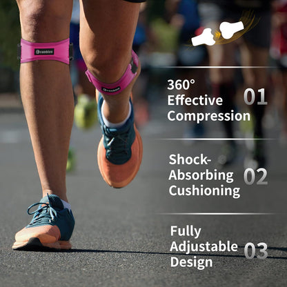 2 Pack Patella Tendon Knee Straps, Knee Brace for Women & Men with Extra Straps, Patella Bands for Pain Relief, Osgood Schlatter, Jumper’s Knee, Tendonitis, Running, Basketball, Volleyball