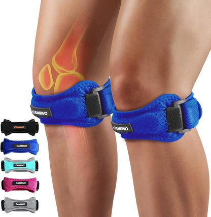 2 Pack Patella Tendon Knee Straps, Knee Brace for Women & Men with Extra Straps, Patella Bands for Pain Relief, Osgood Schlatter, Jumper’s Knee, Tendonitis, Running, Basketball, Volleyball