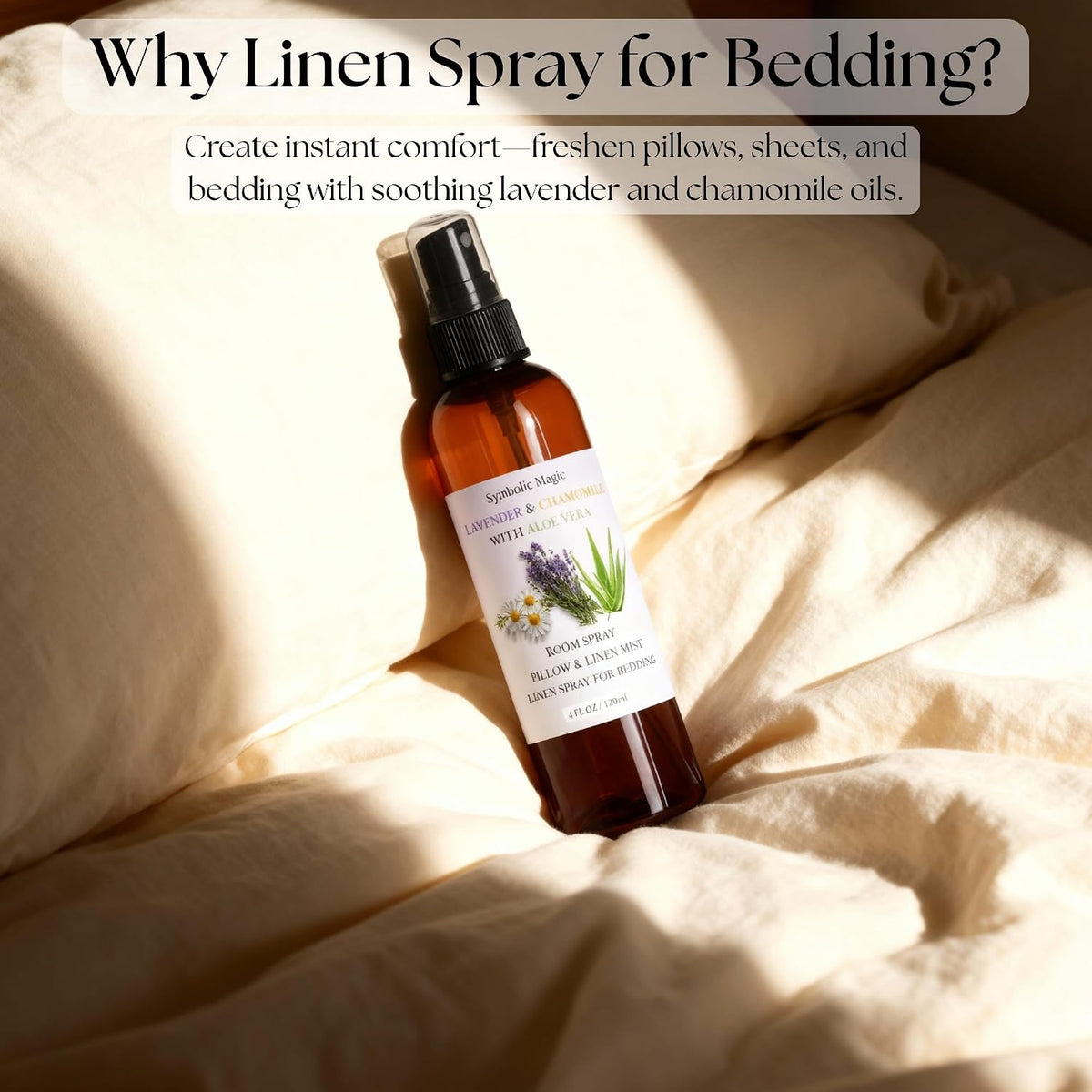 Lavender Essential Oil Room Spray - Linen Spray for Bedding, Sleep, Pillow, Bed, Aromatherapy Oils for Sleep and Pillows, Calming Mist with Chamomile and Aloe Vera