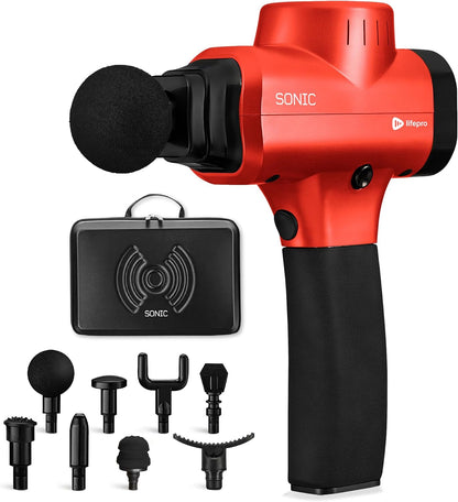 Sonic Massage Gun Percussion Muscle Massager, 8 Heads & 5 Speeds