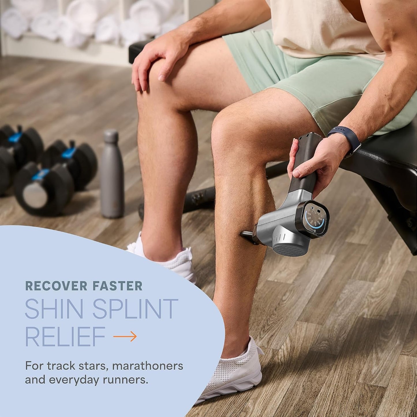 Sonic Massage Gun Percussion Muscle Massager, 8 Heads & 5 Speeds