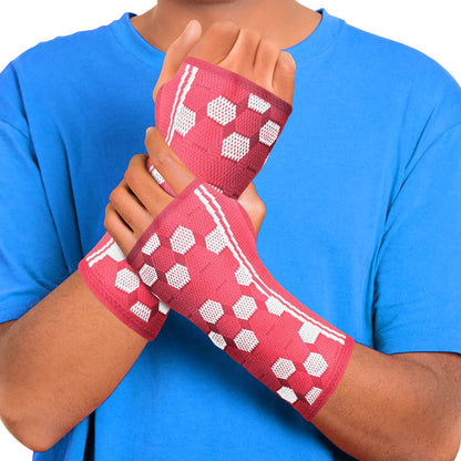 Wrist Support Sleeves (Pair) – Compression Wrist Brace for Men and Women - Carpal Tunnel Tendonitis Arthritis Pain Relief for Sports Injuries Arthritic Wrists Palm Hand Pain RSI (Blue-M)