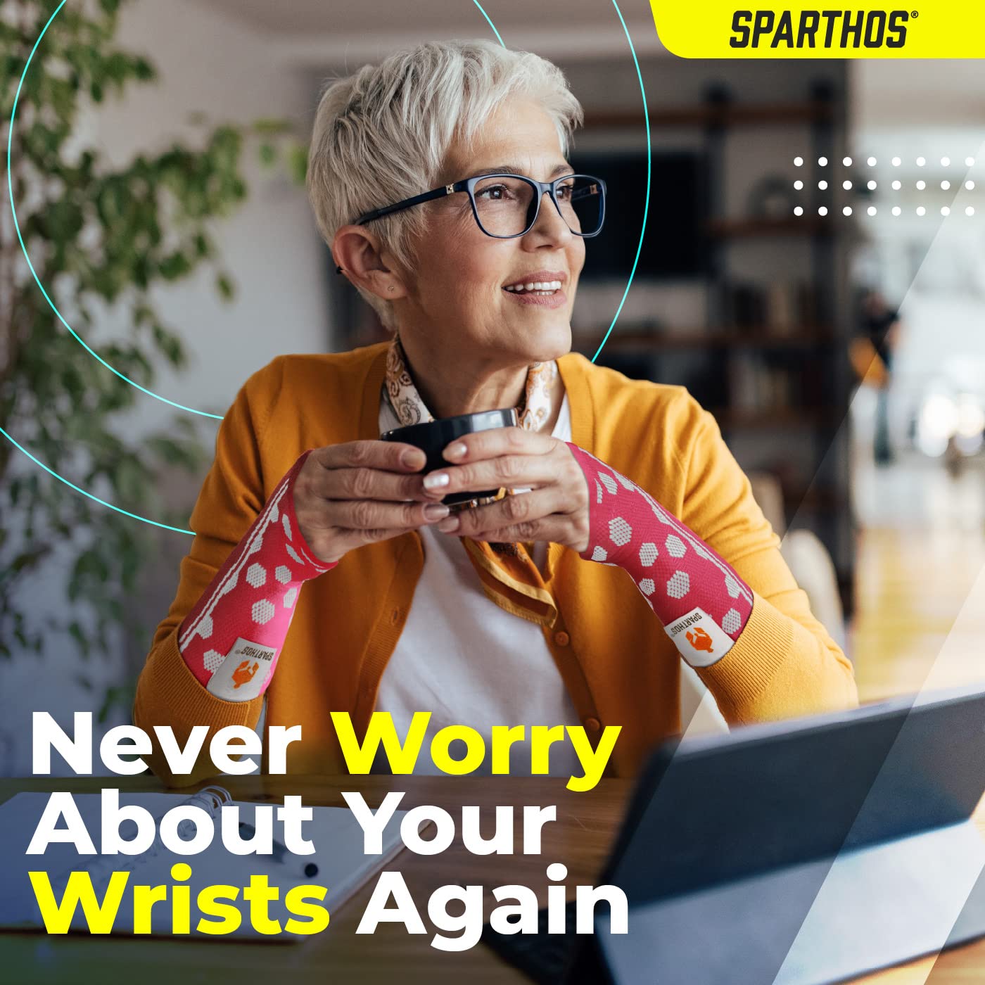 Wrist Support Sleeves (Pair) – Compression Wrist Brace for Men and Women - Carpal Tunnel Tendonitis Arthritis Pain Relief for Sports Injuries Arthritic Wrists Palm Hand Pain RSI (Blue-M)