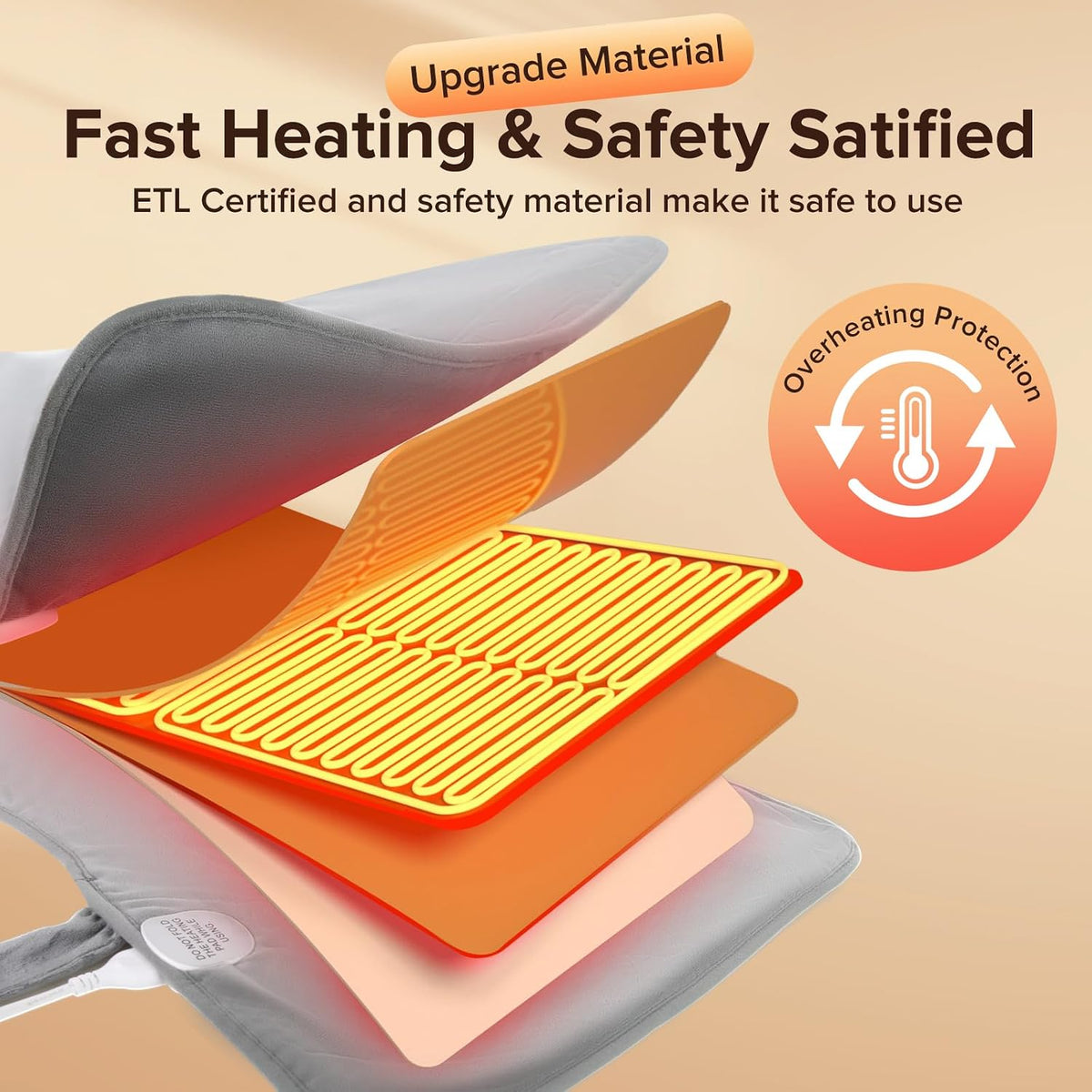 Electric Heating Pad for Neck Back Shoulder Pain Relief, 25"x37" Large Full Body Weighted Heated Pad for Menstrual Cramps - 5 Heat Levels/Snug Fit, Birthday Gifts for Women Men Mom Dad Elders