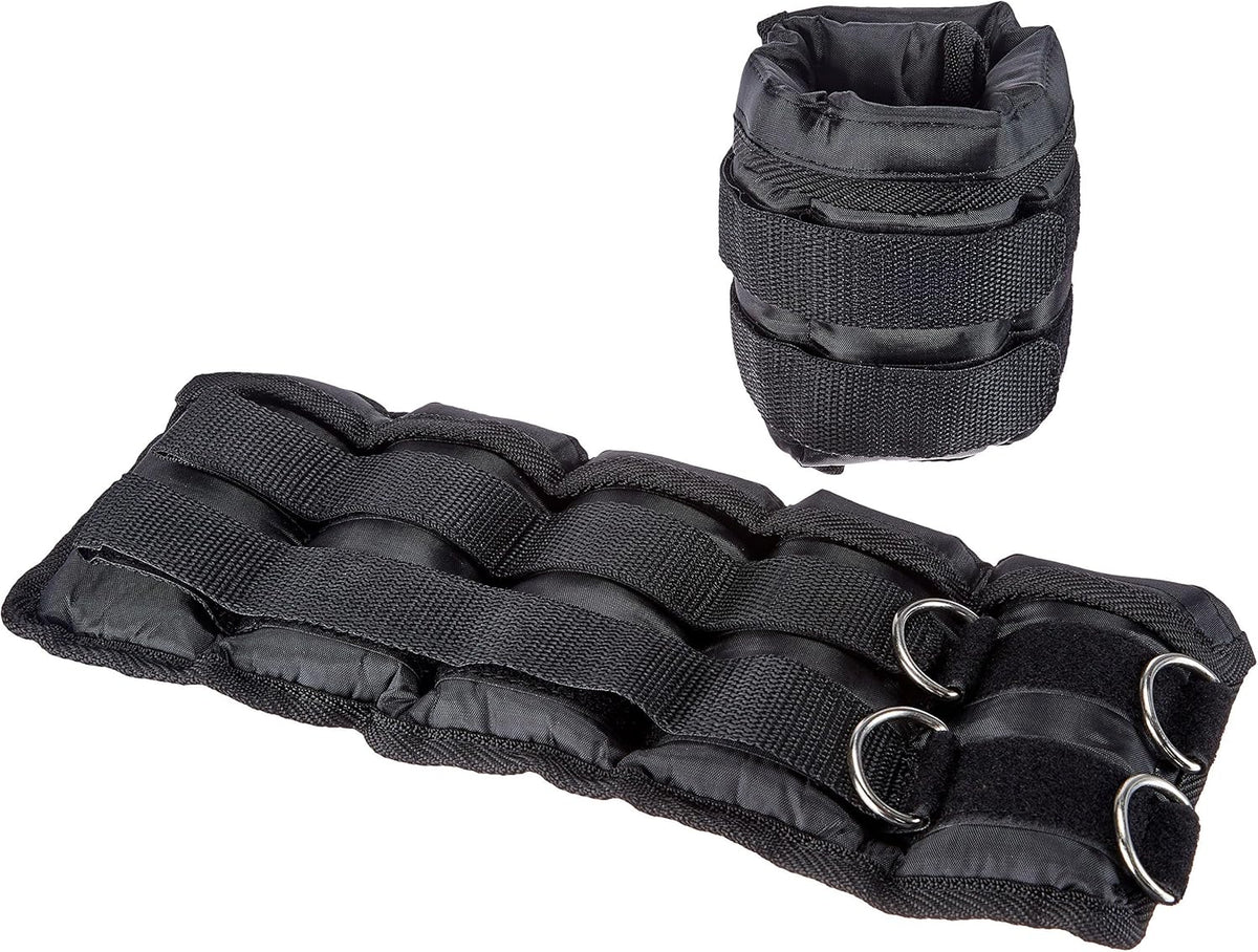 Adjustable Ankle Weights for Men & Women, for Workouts, Resistance Training, Walking, Black