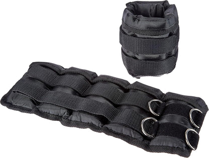 Adjustable Ankle Weights for Men & Women, for Workouts, Resistance Training, Walking, Black