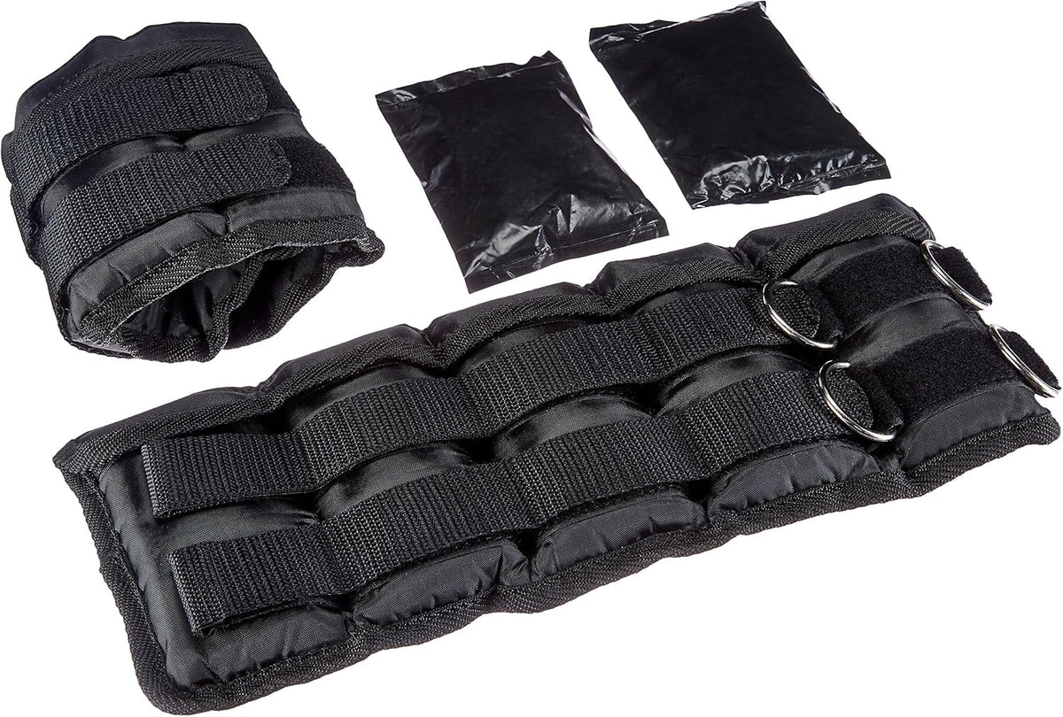 Adjustable Ankle Weights for Men & Women, for Workouts, Resistance Training, Walking, Black