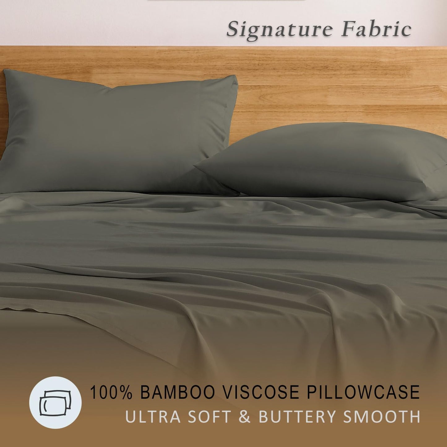 Luxury Pillow Case Set of 2 - Cooling Viscose Derived from Bamboo, Oeko-TEX, Breathabl Silky Soft Pillow Cases with Envelope Closure (Standard, White)