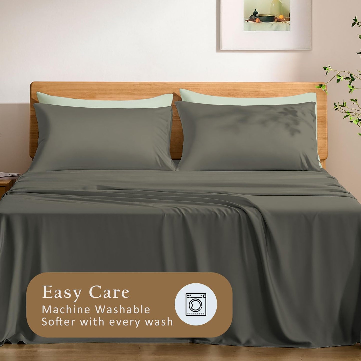 Luxury Pillow Case Set of 2 - Cooling Viscose Derived from Bamboo, Oeko-TEX, Breathabl Silky Soft Pillow Cases with Envelope Closure (Standard, White)