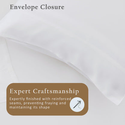 Luxury Pillow Case Set of 2 - Cooling Viscose Derived from Bamboo, Oeko-TEX, Breathabl Silky Soft Pillow Cases with Envelope Closure (Standard, White)