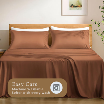 Luxury Pillow Case Set of 2 - Cooling Viscose Derived from Bamboo, Oeko-TEX, Breathabl Silky Soft Pillow Cases with Envelope Closure (Standard, White)