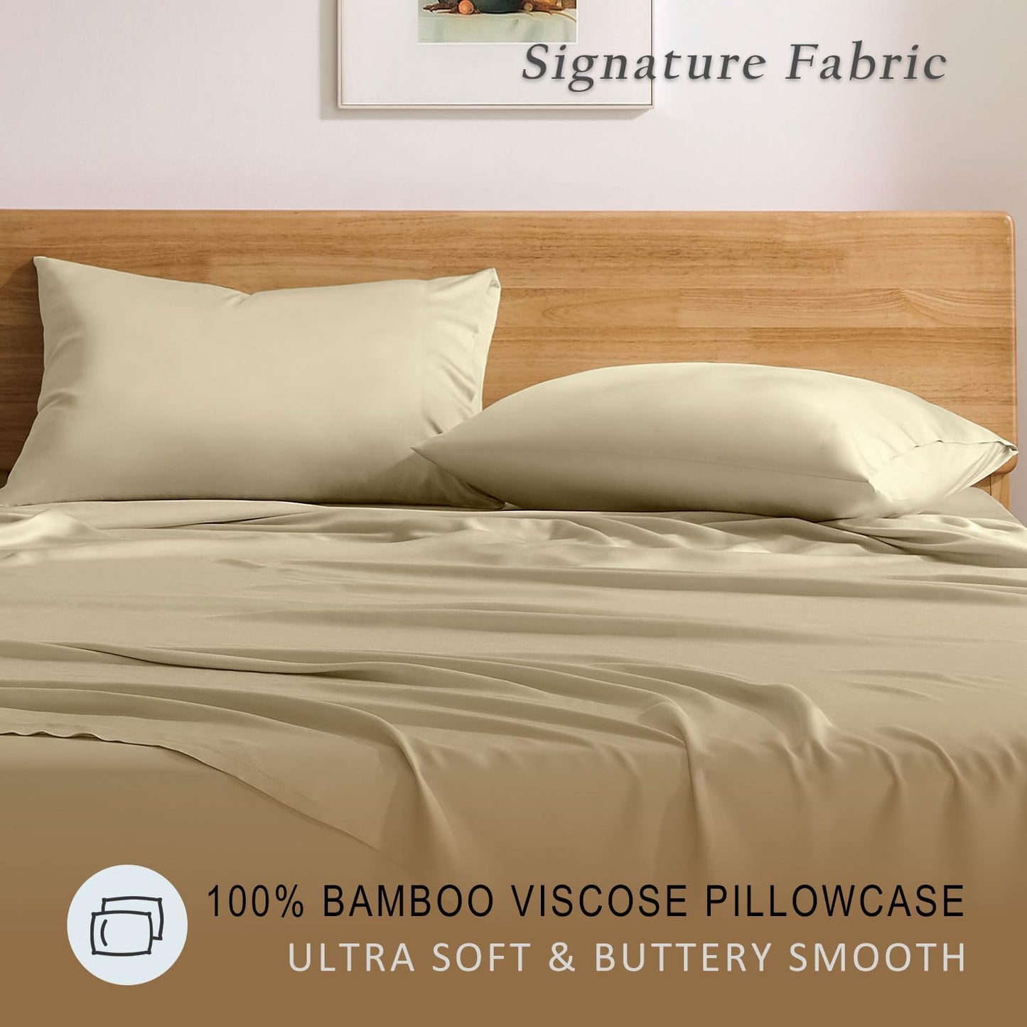 Luxury Pillow Case Set of 2 - Cooling Viscose Derived from Bamboo, Oeko-TEX, Breathabl Silky Soft Pillow Cases with Envelope Closure (Standard, White)