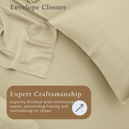Luxury Pillow Case Set of 2 - Cooling Viscose Derived from Bamboo, Oeko-TEX, Breathabl Silky Soft Pillow Cases with Envelope Closure (Standard, White)
