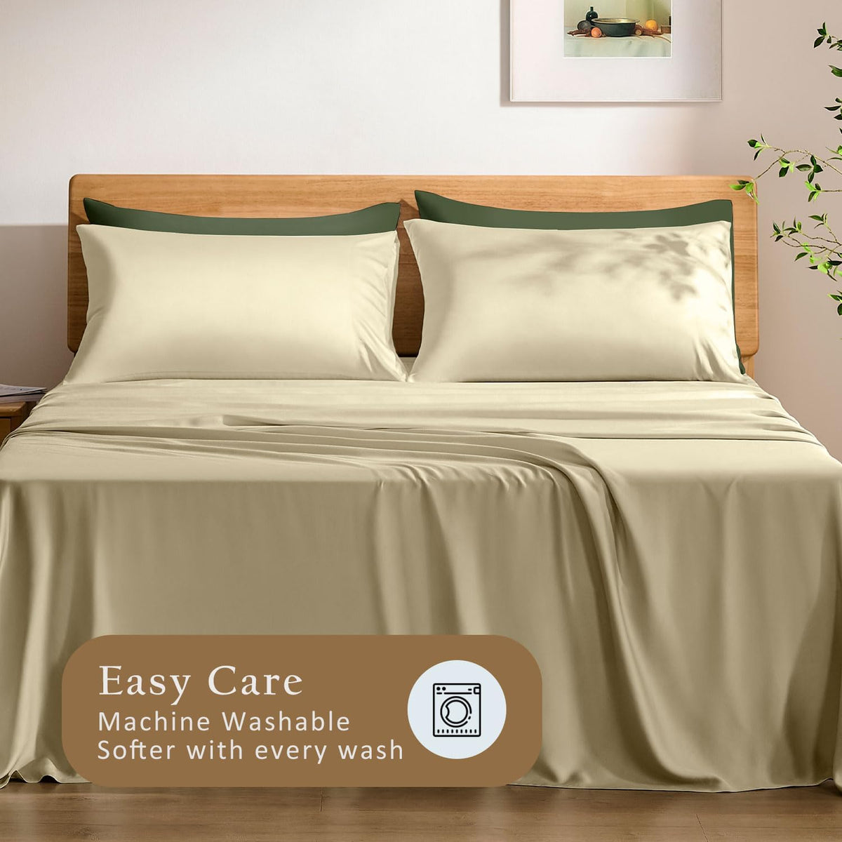 Luxury Pillow Case Set of 2 - Cooling Viscose Derived from Bamboo, Oeko-TEX, Breathabl Silky Soft Pillow Cases with Envelope Closure (Standard, White)