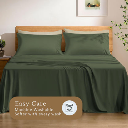 Luxury Pillow Case Set of 2 - Cooling Viscose Derived from Bamboo, Oeko-TEX, Breathabl Silky Soft Pillow Cases with Envelope Closure (Standard, White)