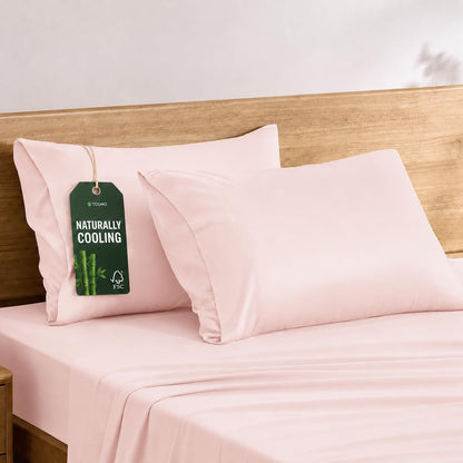 Luxury Pillow Case Set of 2 - Cooling Viscose Derived from Bamboo, Oeko-TEX, Breathabl Silky Soft Pillow Cases with Envelope Closure (Standard, White)