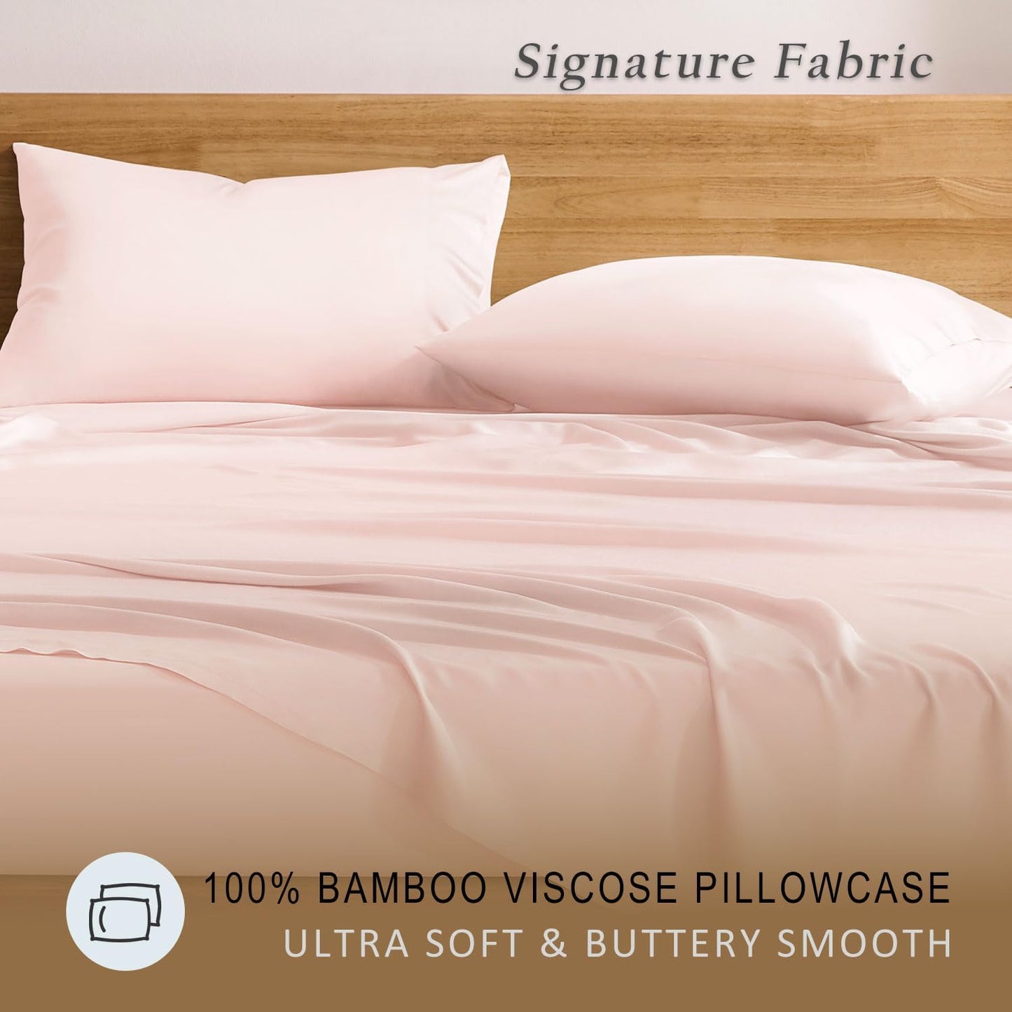 Luxury Pillow Case Set of 2 - Cooling Viscose Derived from Bamboo, Oeko-TEX, Breathabl Silky Soft Pillow Cases with Envelope Closure (Standard, White)