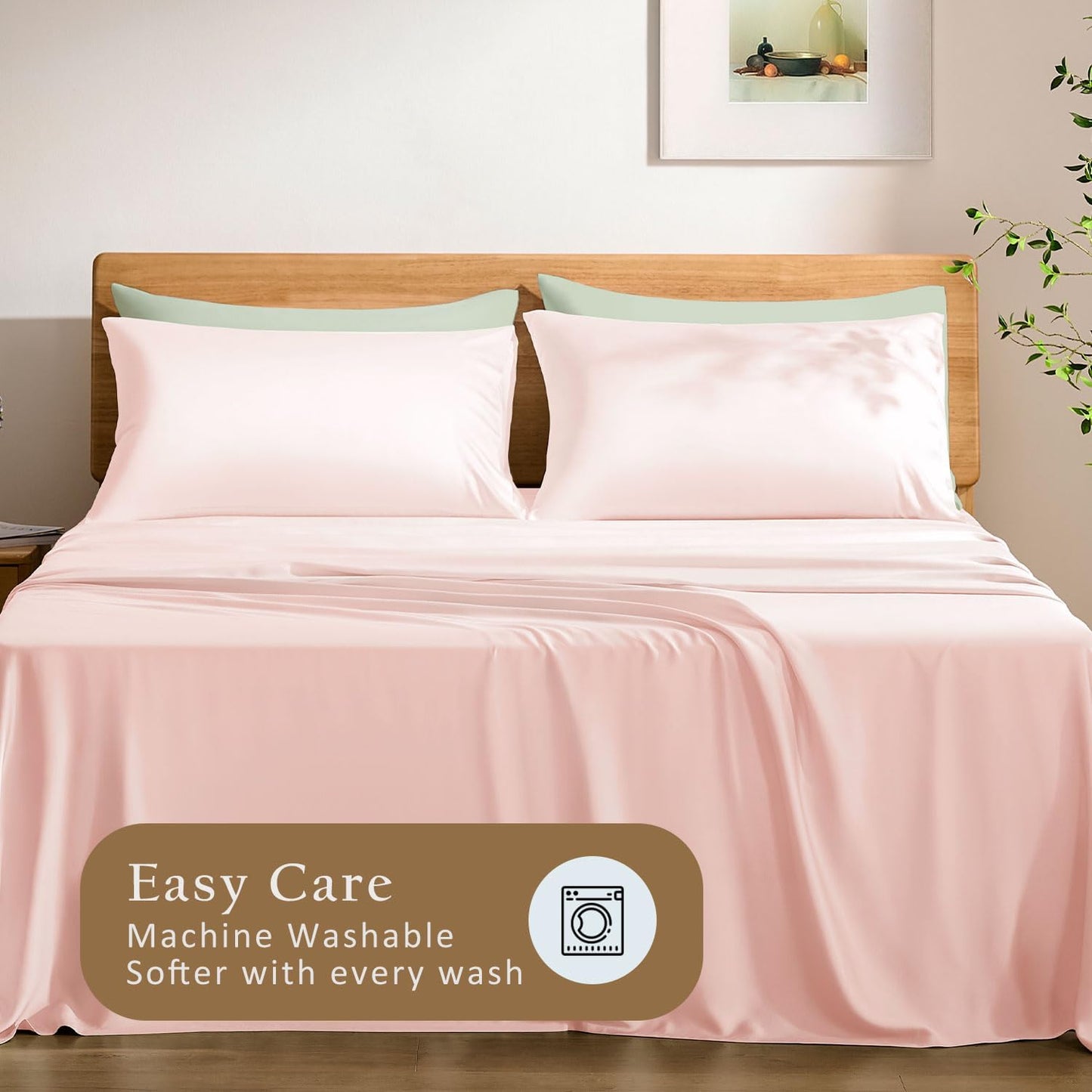 Luxury Pillow Case Set of 2 - Cooling Viscose Derived from Bamboo, Oeko-TEX, Breathabl Silky Soft Pillow Cases with Envelope Closure (Standard, White)