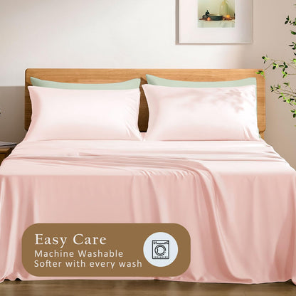 Luxury Pillow Case Set of 2 - Cooling Viscose Derived from Bamboo, Oeko-TEX, Breathabl Silky Soft Pillow Cases with Envelope Closure (Standard, White)