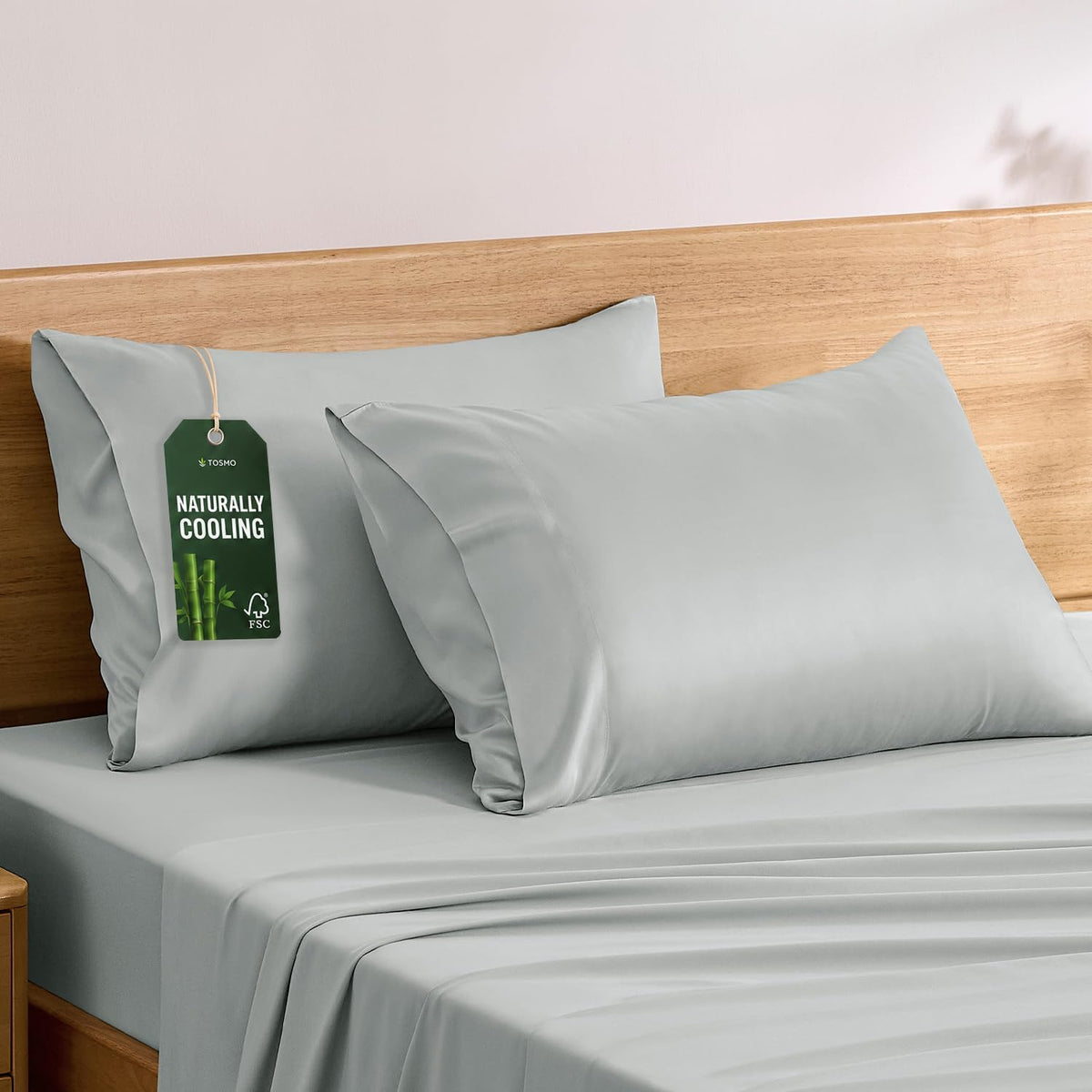 Luxury Pillow Case Set of 2 - Cooling Viscose Derived from Bamboo, Oeko-TEX, Breathabl Silky Soft Pillow Cases with Envelope Closure (Standard, White)