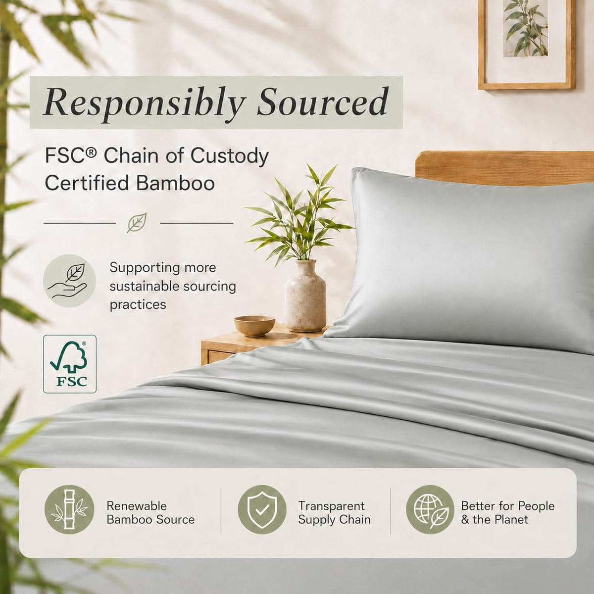 Luxury Pillow Case Set of 2 - Cooling Viscose Derived from Bamboo, Oeko-TEX, Breathabl Silky Soft Pillow Cases with Envelope Closure (Standard, White)