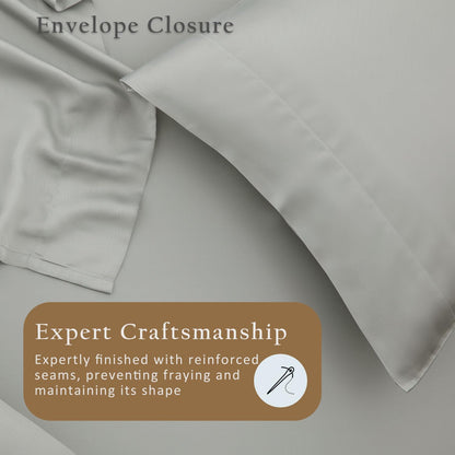 Luxury Pillow Case Set of 2 - Cooling Viscose Derived from Bamboo, Oeko-TEX, Breathabl Silky Soft Pillow Cases with Envelope Closure (Standard, White)