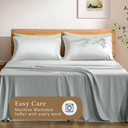 Luxury Pillow Case Set of 2 - Cooling Viscose Derived from Bamboo, Oeko-TEX, Breathabl Silky Soft Pillow Cases with Envelope Closure (Standard, White)