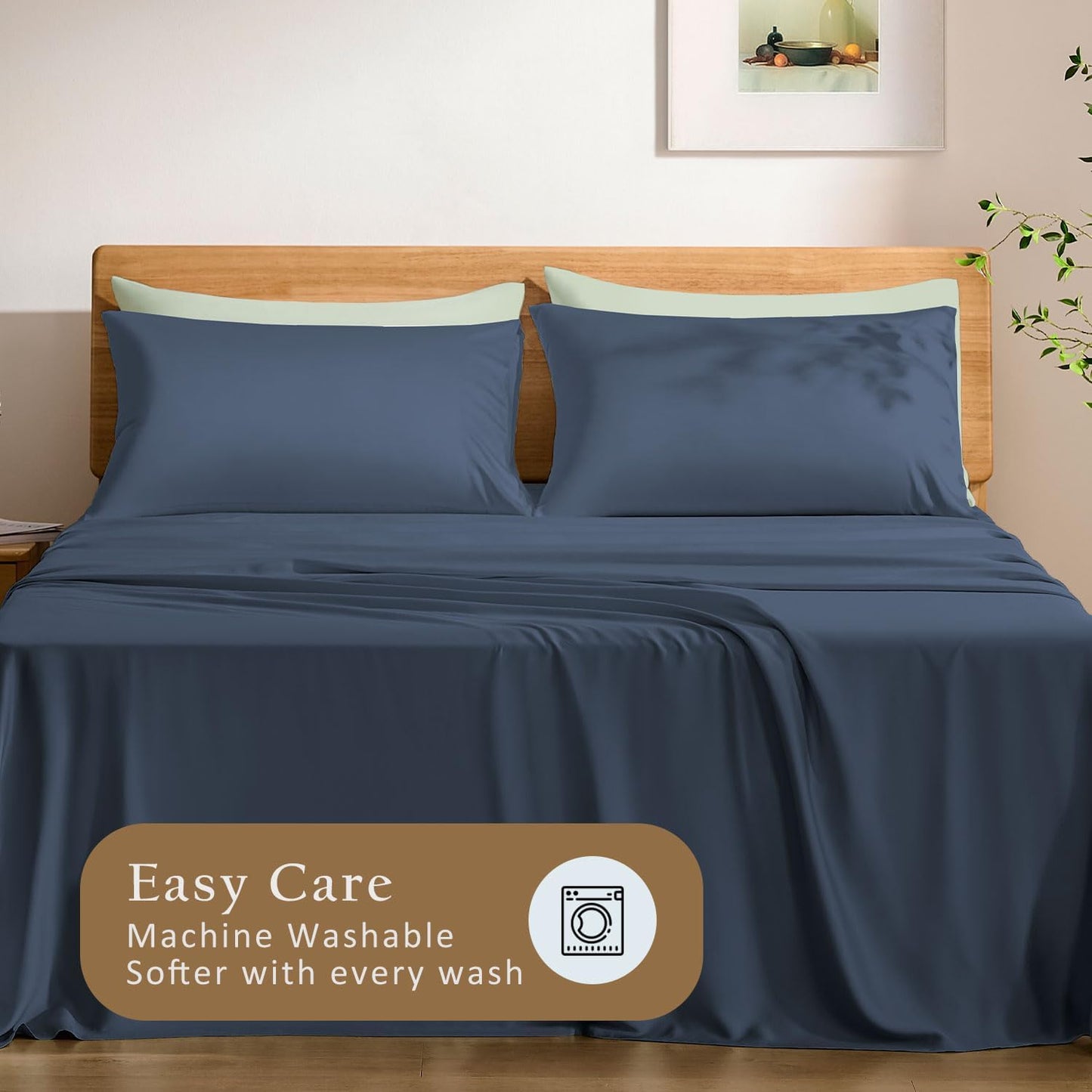 Luxury Pillow Case Set of 2 - Cooling Viscose Derived from Bamboo, Oeko-TEX, Breathabl Silky Soft Pillow Cases with Envelope Closure (Standard, White)
