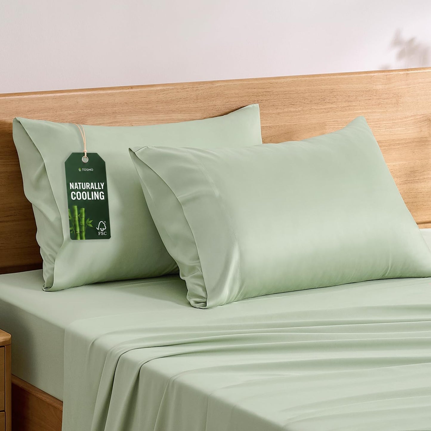 Luxury Pillow Case Set of 2 - Cooling Viscose Derived from Bamboo, Oeko-TEX, Breathabl Silky Soft Pillow Cases with Envelope Closure (Standard, White)