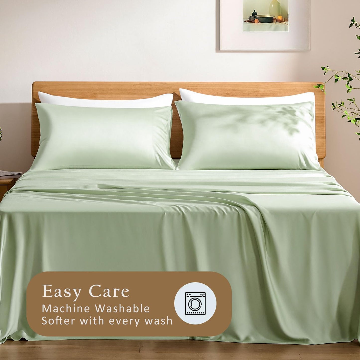 Luxury Pillow Case Set of 2 - Cooling Viscose Derived from Bamboo, Oeko-TEX, Breathabl Silky Soft Pillow Cases with Envelope Closure (Standard, White)