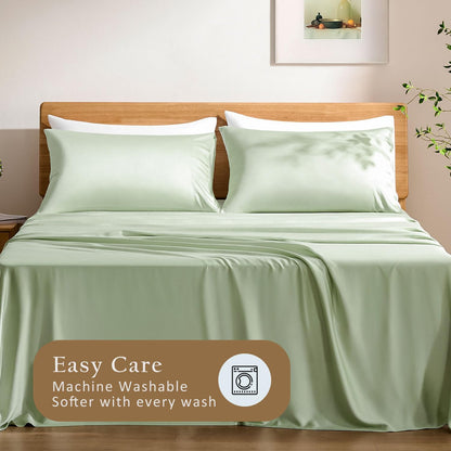 Luxury Pillow Case Set of 2 - Cooling Viscose Derived from Bamboo, Oeko-TEX, Breathabl Silky Soft Pillow Cases with Envelope Closure (Standard, White)