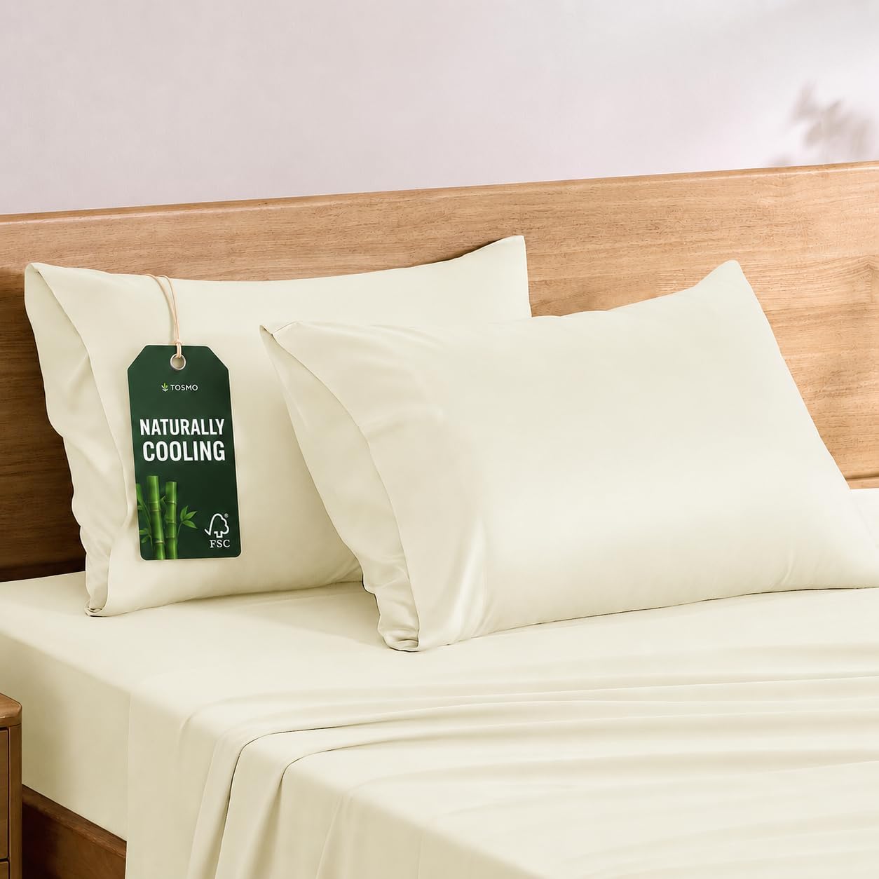 Luxury Pillow Case Set of 2 - Cooling Viscose Derived from Bamboo, Oeko-TEX, Breathabl Silky Soft Pillow Cases with Envelope Closure (Standard, White)